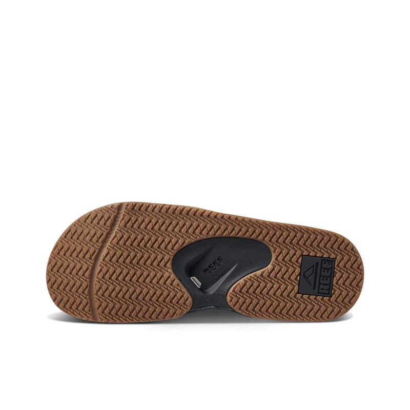 Reef Fanning Slide Mens Bottle Opener Sandal, Arch Support, Durable Outsole, Water Friendly, Black/Silver, 7 - Image 5